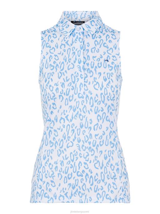 J.Lindeberg dena painettu golfpoolo naiset eläimen sininen printti 4VD02646 vaatetus