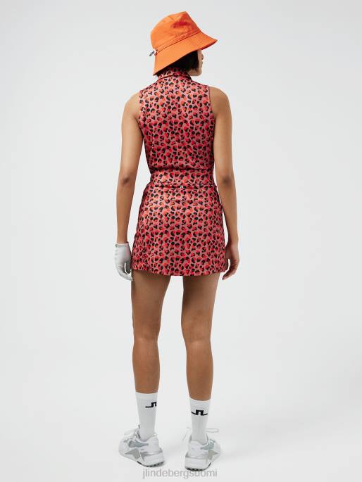 J.Lindeberg dena print hihaton golfpaita naiset haalistunut ruusueläin 4VD02622 vaatetus